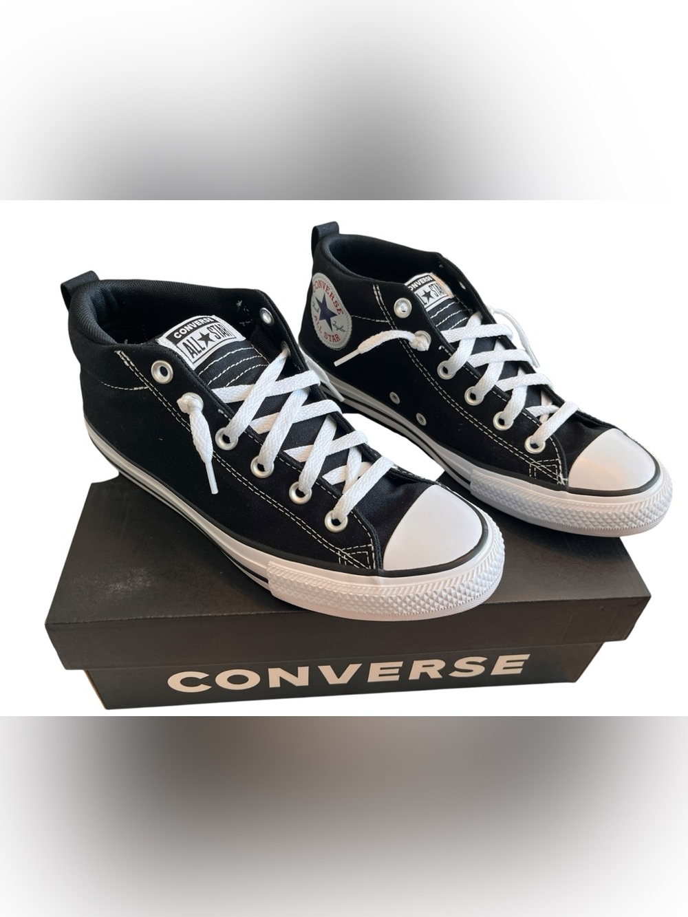 Converse Chuck Taylor All Star Street Mid Kids 6.5 Black High Top Sneakers